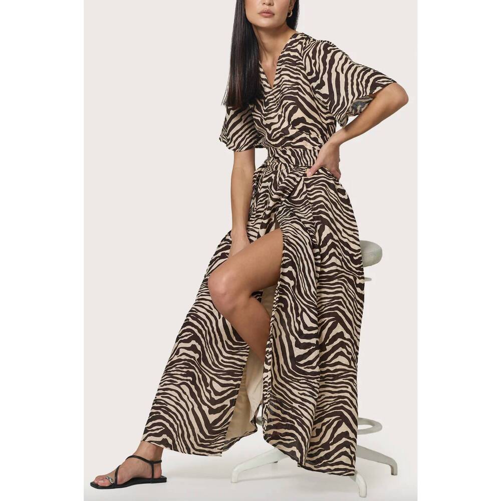 NEW LUSANA mae wrap dress in zebra